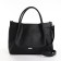 The bag is female, medium size, long belt, black color