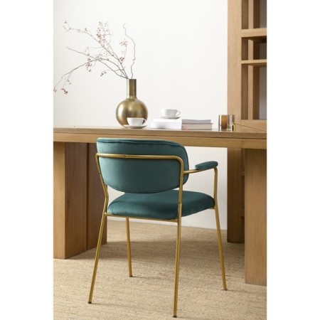 Eirill chair, 530 × 590 × 770 mm, velor, dark green color-6