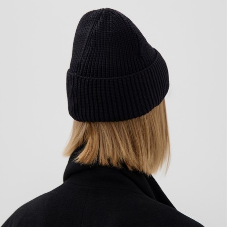 Women's hat minku with lapel, size 54-56, black color-2