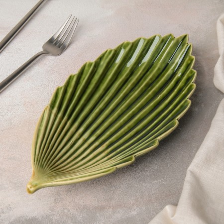 Ceramic serving dish "Dender", 27 × 13 × 4 cm, green color