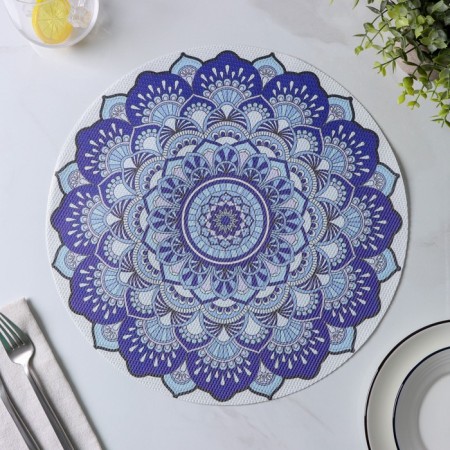 A set of serving napkins on the table "Silia", d = 38 cm, 4 pcs, the color is blue-5