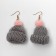 New Year! Earrings "New Year" caps, gray-pink color in gold