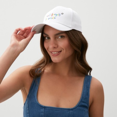 Women's cap with embroidery MIST SMILE, White, p. 56-58-1