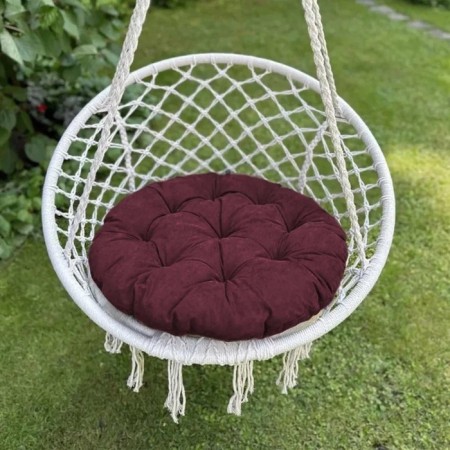 Pillow for swing "Tina", diameter 60 cm, burgundy color
