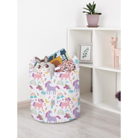 Basket for toys "Fairytale unicorns, size 35x35 cm