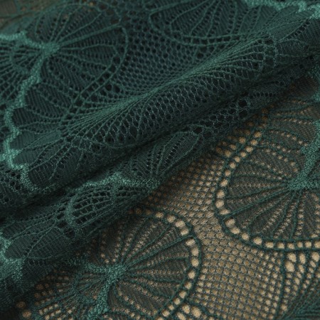 Lace elastic fabric, 180 mm × 2.7 ± 0.5 m, emerald color-2