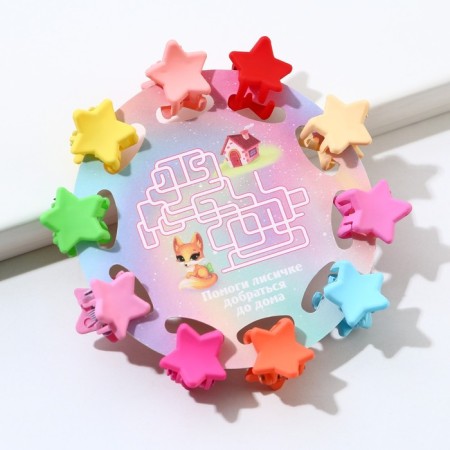 A set of hair crab "Foxes", 10 pcs., 1.2 x1.2 x 1 cm-6