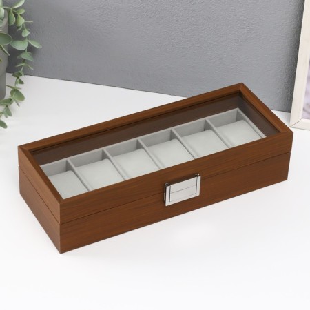 Casket wood for clock 6 "Brown" departments 8x31x11 cm