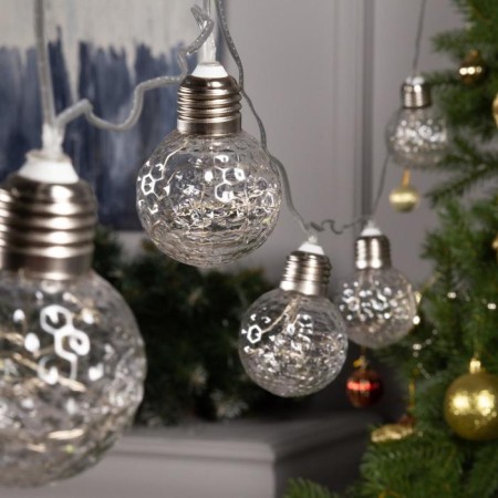 Garland “thread” 3 m with nozzles “balls of balls”, ip20, transparent thread, 80 LED, white glow, 8 modes, 220 V-1