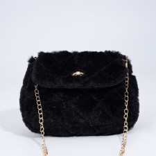 Cross-Body bag on the valve, black color