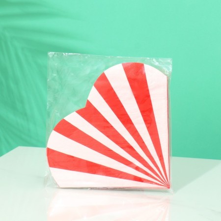 Napkin "Heart" 12pcs/UP stripes