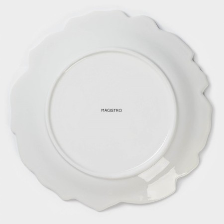 Porcelain dining porcelain Magistro "Rose", D = 25 cm, white color-3
