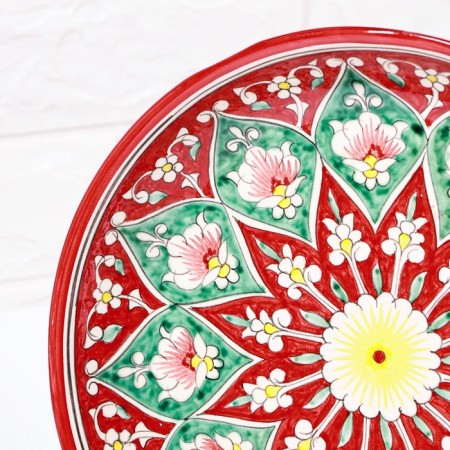 Largan Rishtan ceramics "Flowers", 25 cm, red-3