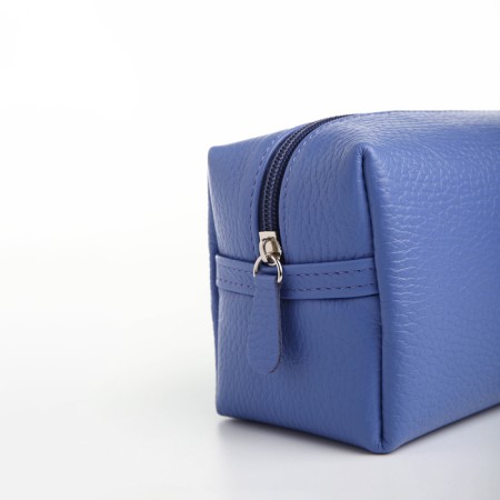Cosmetic bag with lightning, textura, blue color-4