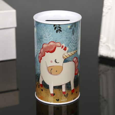 Копилка металл "Единорог" МИКС 12х6,5х6,5 см-10