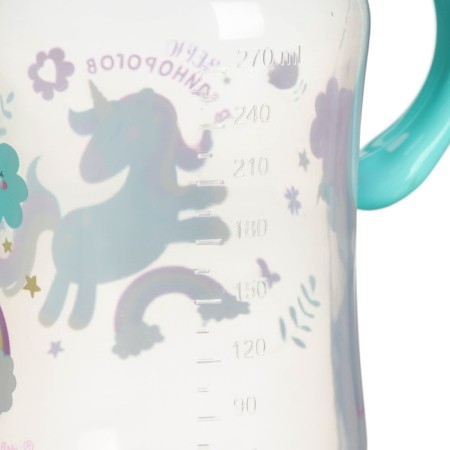 A bottle for feeding, a wide throat "Unicorn", 270 ml., With handles-3