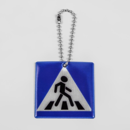 The reflective element "Pedestrian crossing", bilateral, 4.8 × 4.8 cm, blue color-2