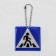 The reflective element "Pedestrian crossing", bilateral, 4.8 × 4.8 cm, blue color