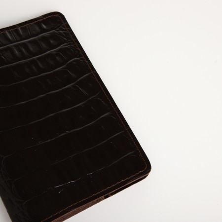 Cover for passport, Textura, brown color-3