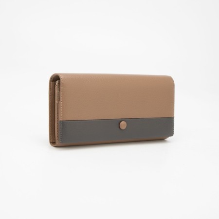 Women's wallet on magnets, beige color