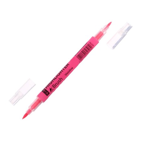 Textbook marker 0.5-3.5 mm Erichkrause Visioline V-16 Brush Neon, bilateral, pink neon, water-based ink-3