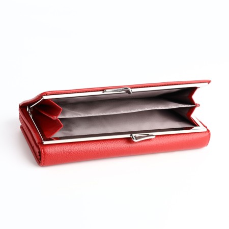 Women's wallet on magnet, red color-3