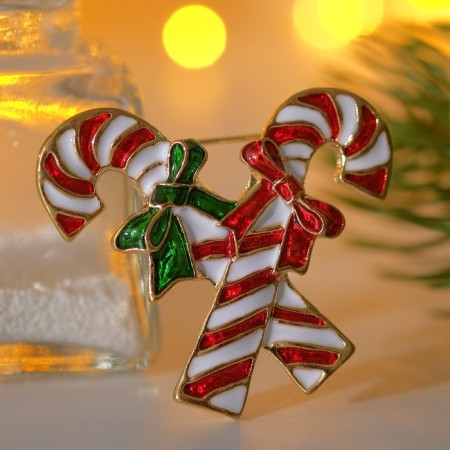 Brooch "Lollows" with bows, colored in gold