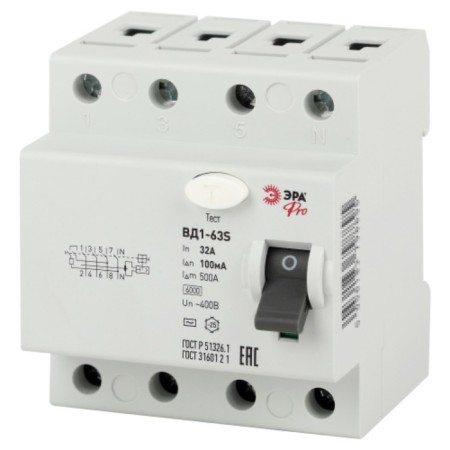 Protective shutdown device ERA PRO NO-902-154 VD1-63S 4P 32A 100a