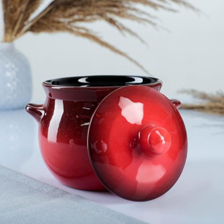 Ceramic Pikanto baking pot 0.65l / 12.5x11.5cm, red-1