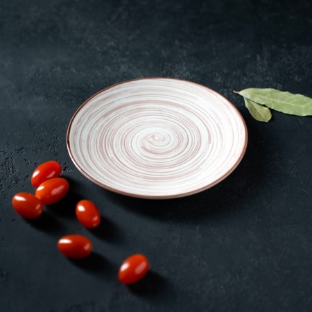 Ceramic dinner “temptation”, d = 22 cm, beige color-4