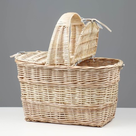 Basket "Picnic", with a lid, No. 1, bottom: 16x31 cm, top: 40x28 cm, h = 25/45 cm, willow-2