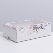Box for Makarun, confectionery packaging, “Wreath” 18 x 10.5 x 5.5 cm