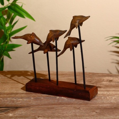 Souvenir "Dolphins" on the stand, Albezia 25x5x29 cm-2
