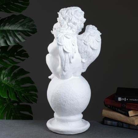 Figure "Angel on the ball" Big white 26x27x64cm-2