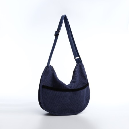 Youth bag with zipper, dark blue color-2