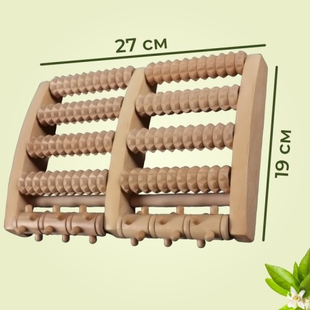 Massage "Drums", 5 rows with spikes, 27 × 19 × 5 cm, wooden-2