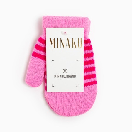 Mittens of nully Minaku children's, col. pink, rr 12-14 (13-14 cm)-3