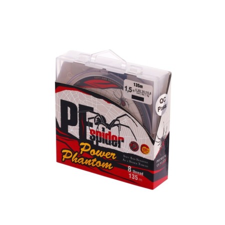 Power Phantom 8x, PE Spider, 135 m, dark gray No. 1.5, diameter 0.2 mm, test 15.8 kg-1