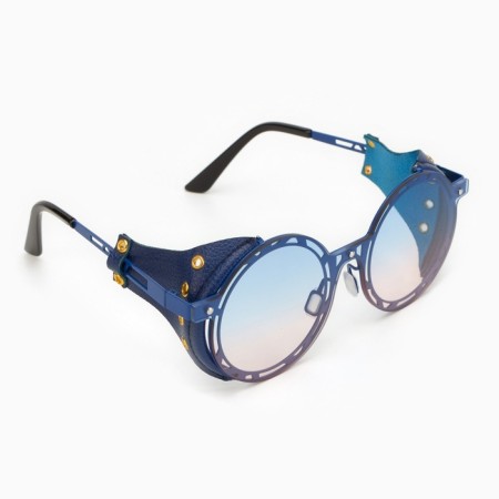 Sunscreen glasses, UV 400, leather curtains, pipe 14.7 cm, width 14.4 cm, lens 7 x 5.5 cm-3