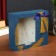 Pig a piggy bank Interior tree "Golden Fern on Blue" 15x20x6 cm