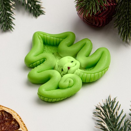 Figure soap "Snake Christmas tree" Green, 40g-1