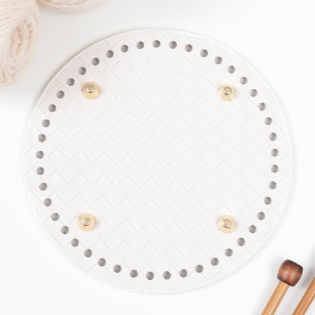 The basis for knitted products to the leatherette "Round braid" white 15x15 cm-2