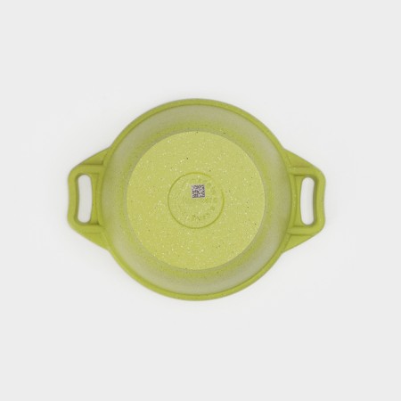 Trendy Style, 1 l, glass cover, anti -stick coating, green color, green-3