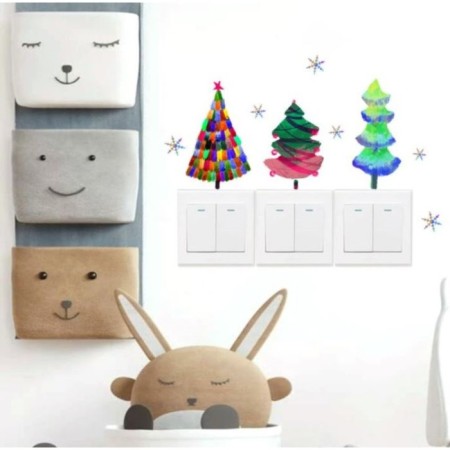 Sticking plastic color on the switch "Christmas trees" 14.5x24.5 cm