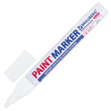 Markker-painting (Lacquer) 4.0 mm Brauberg Professional plus, white, nitro-base, aluminum corps