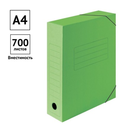 Archive folder on gum Calligrata, microhofrocard, 75 mm, up to 700 l, green