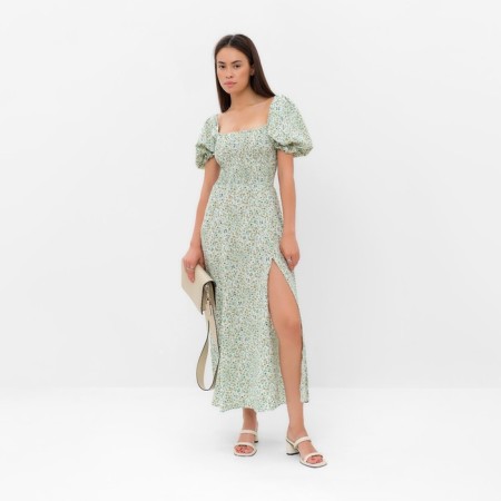 Women's dress Midy Mist Flower, green. R.48-7
