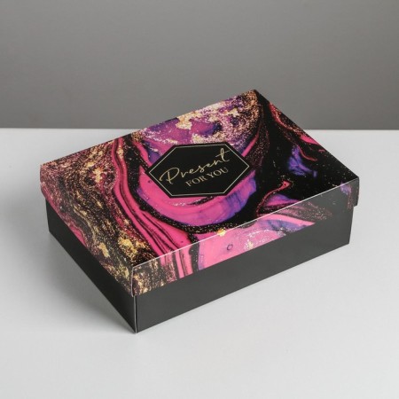 Gift folding box, packaging, “textures”, 21 x 15 x 7 cm