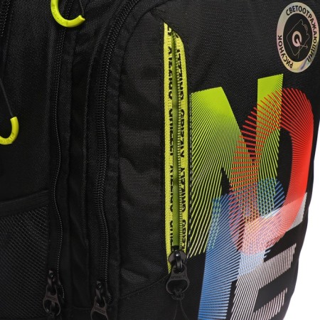 Youth backpack, 42 ​​x 31 x 22 cm, Grizzly 338, ergonomic back, laptop compartment, black/yellow RU-338-4_1-10