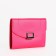 Women's wallet on the button, pink color